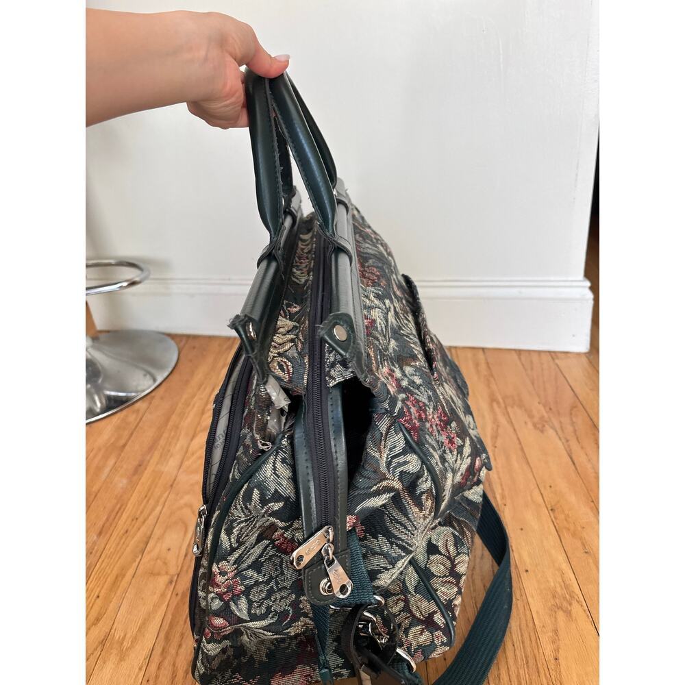 Atlantic Vintage Floral Tapestry Rolling Garment Bag Carry Suiter Travel Luggage - Picture 14 of 16